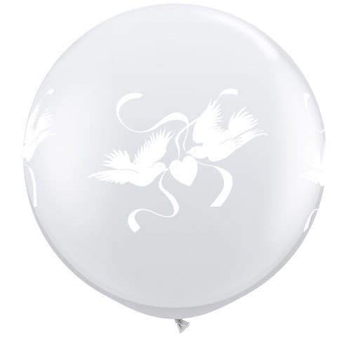 Qualatex 3 Foot Clear Love Doves Latex Balloon (Pack Of 2)