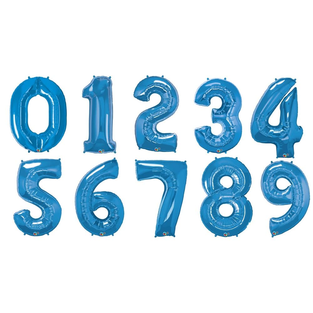 Qualatex 34 Inch Metallic Sapphire Number Balloons (0-9)