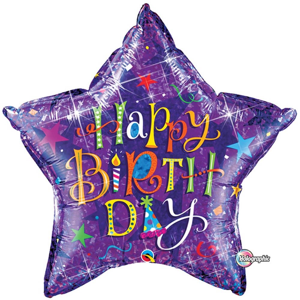 Qualatex 36 Inch Birthday Typography Supershape Balloon