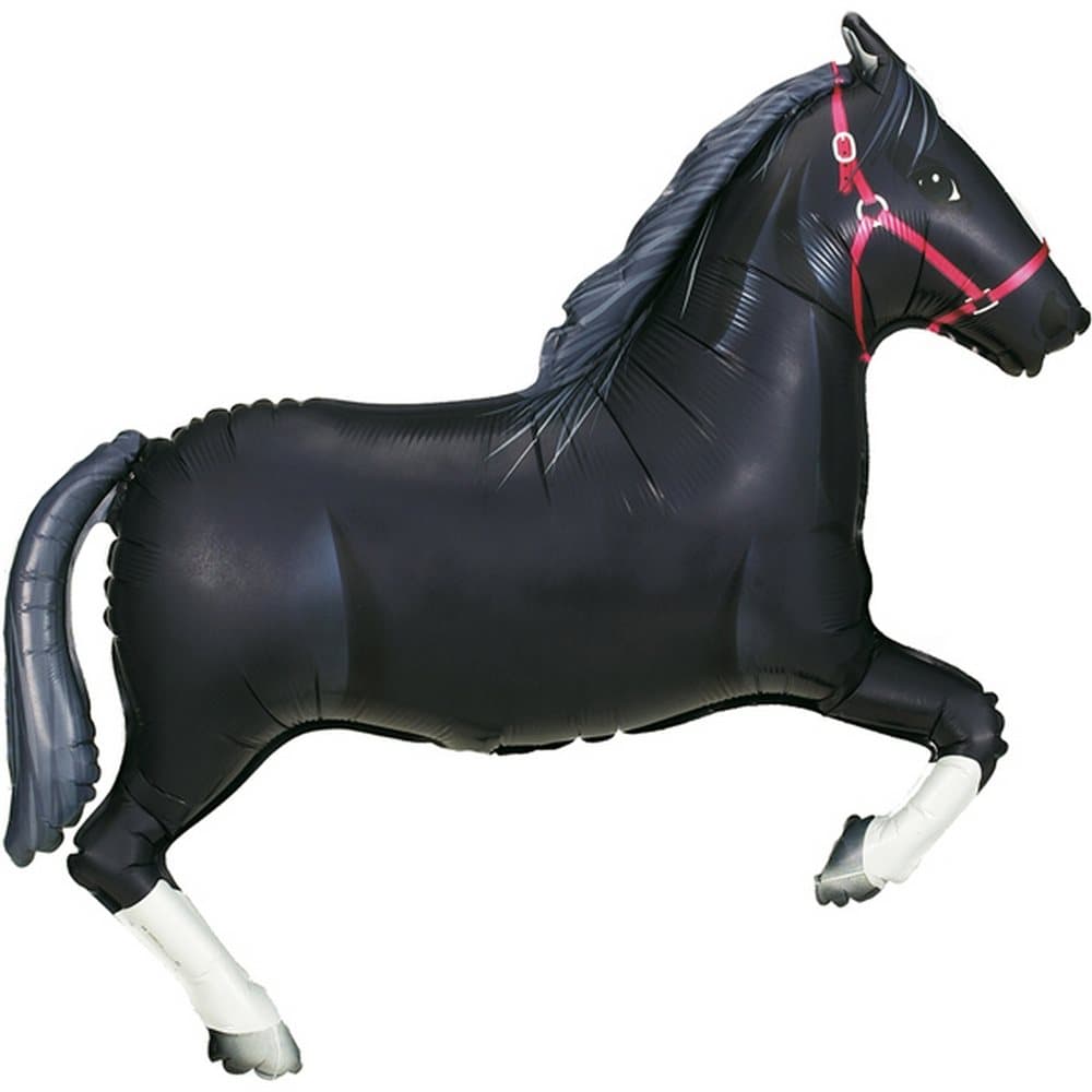 Oaktree Metallic 43 Inch Black Horse Balloon