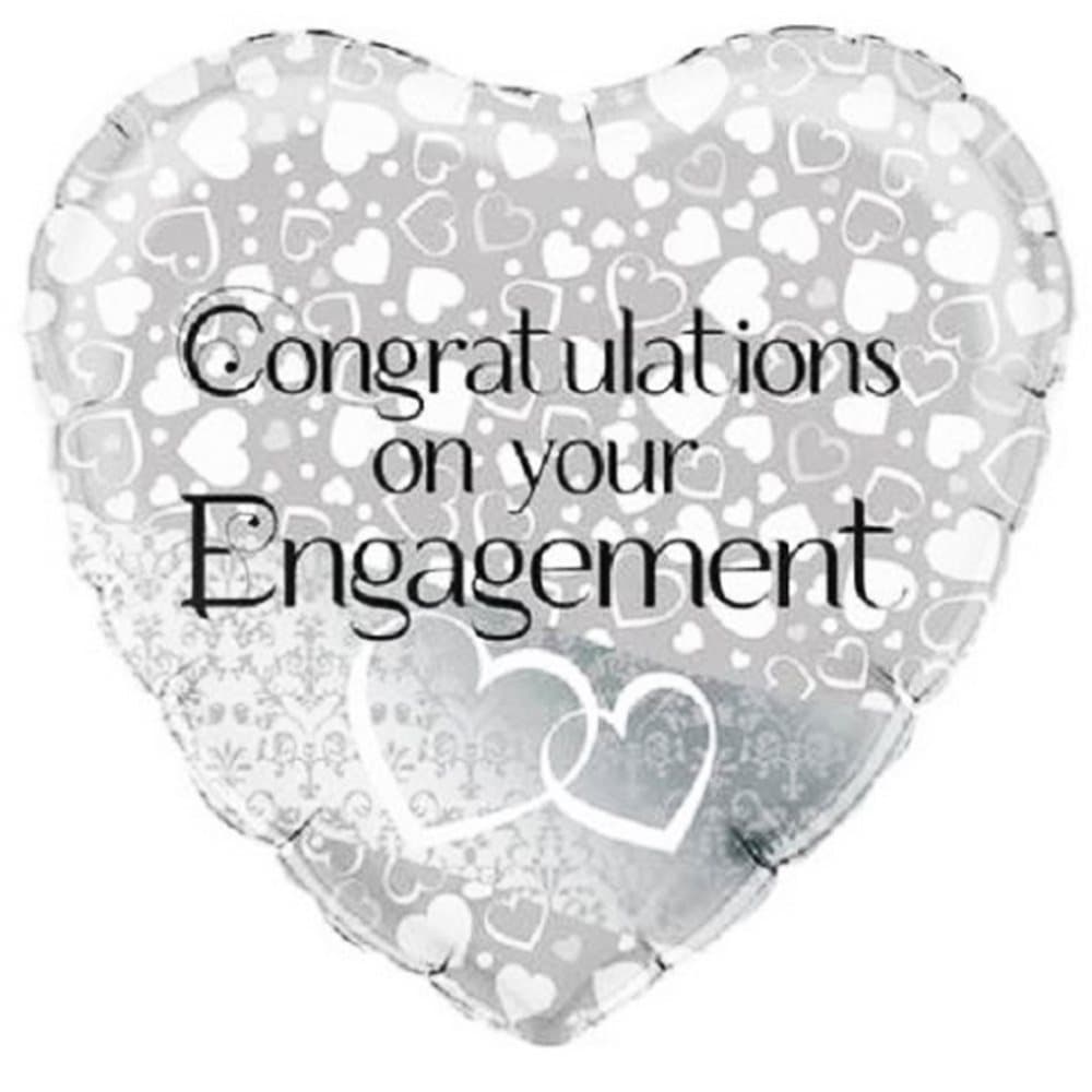 Oaktree 18 Inch Entwined Hearts Engagement Heart Shaped Foil Balloon