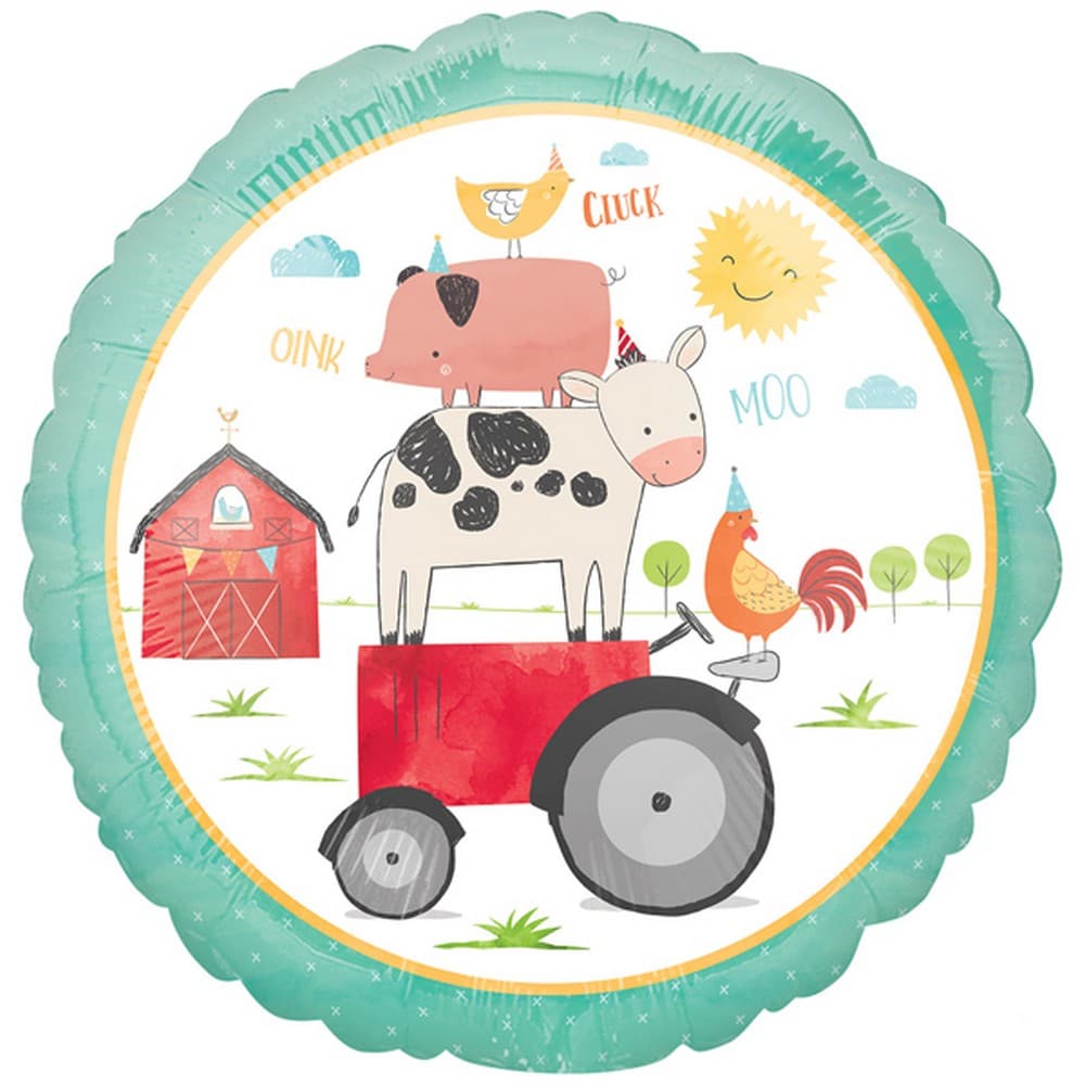 Anagram Barnyard Birthday Circle Foil Balloon