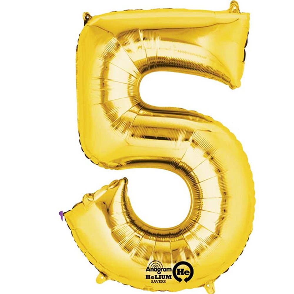 Anagram Mini Shape 16 Inch Gold Number/Letter Balloon