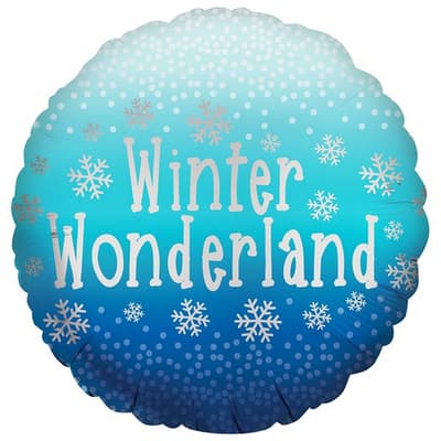 Anagram 18in Christmas Satin Luxe Winter Wonderland Round Foil Balloon