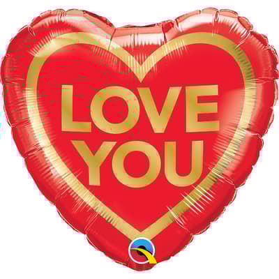 Qualatex 18 Inch Love You Golden Heart Micro Foil Balloon