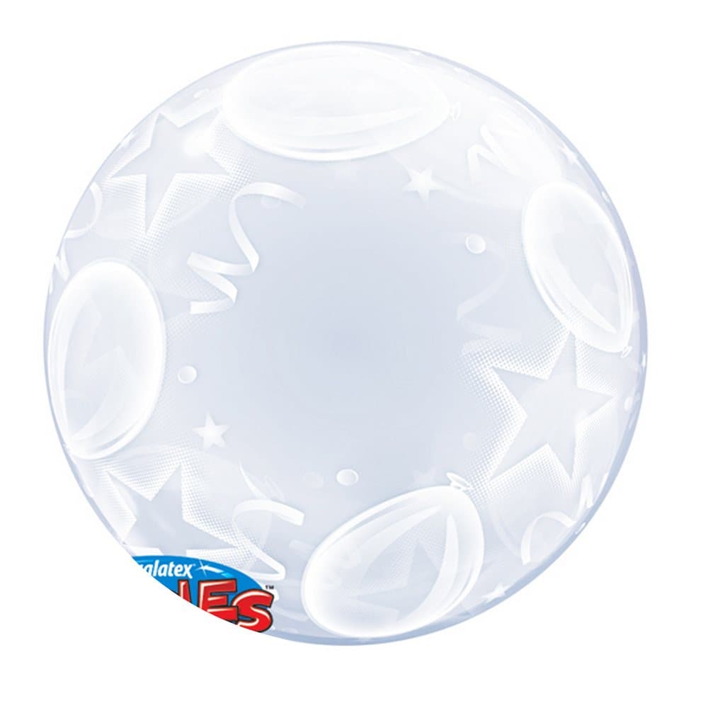 Qualatex 24 Inch Single Balloons & Star Pattern Bubble Balloon