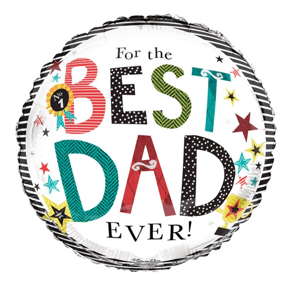Simon Elvin 18 Inch Circle Best Dad Ever Foil Balloon