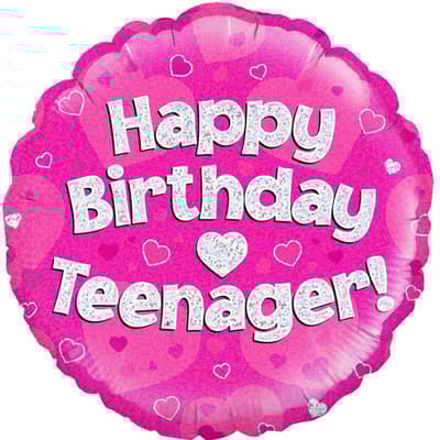 Oaktree 18 tommer cirkel Happy Birthday Teenager Folie Ballon