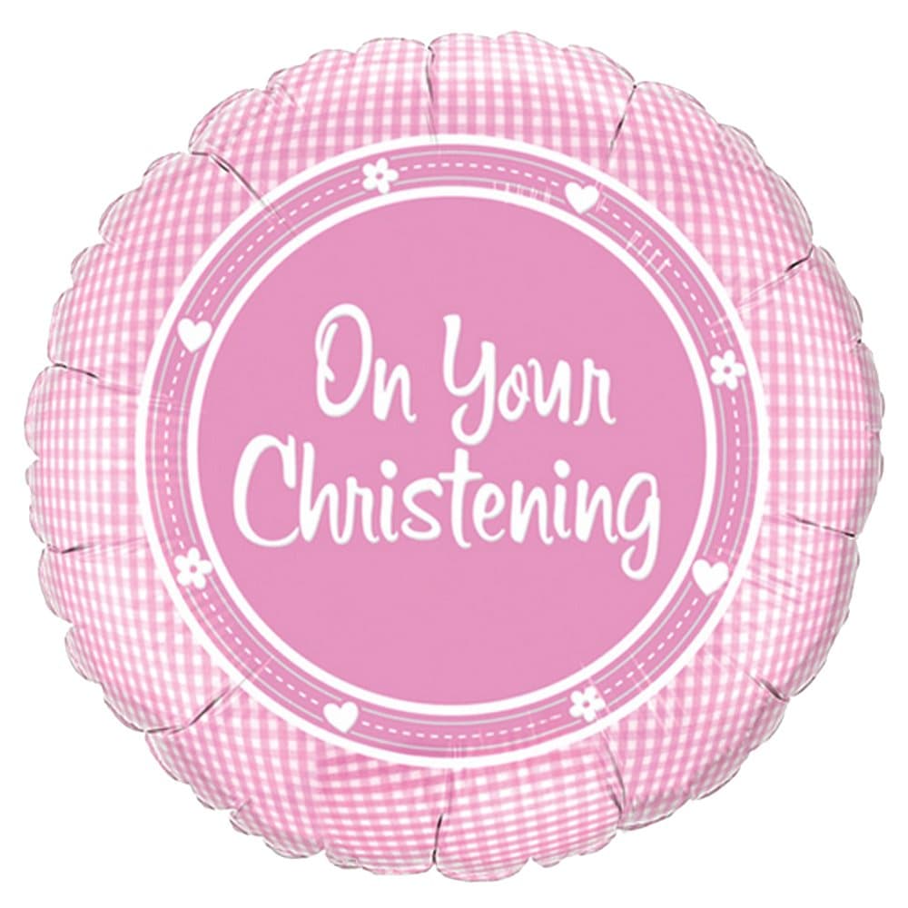 Qualatex 18 Inch Boys/Girls On Your Christening Circular Foil Balloon