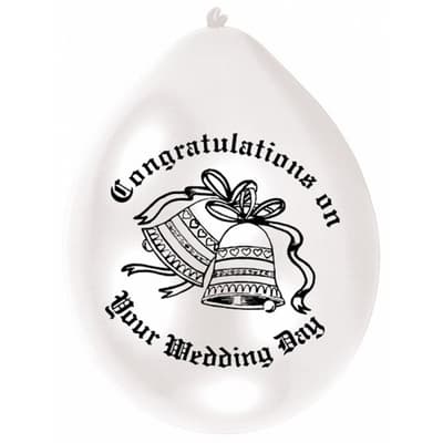 Amscan Multicoloured Congratulations On Your Wedding Day Party Balloons (Pack Of 10)