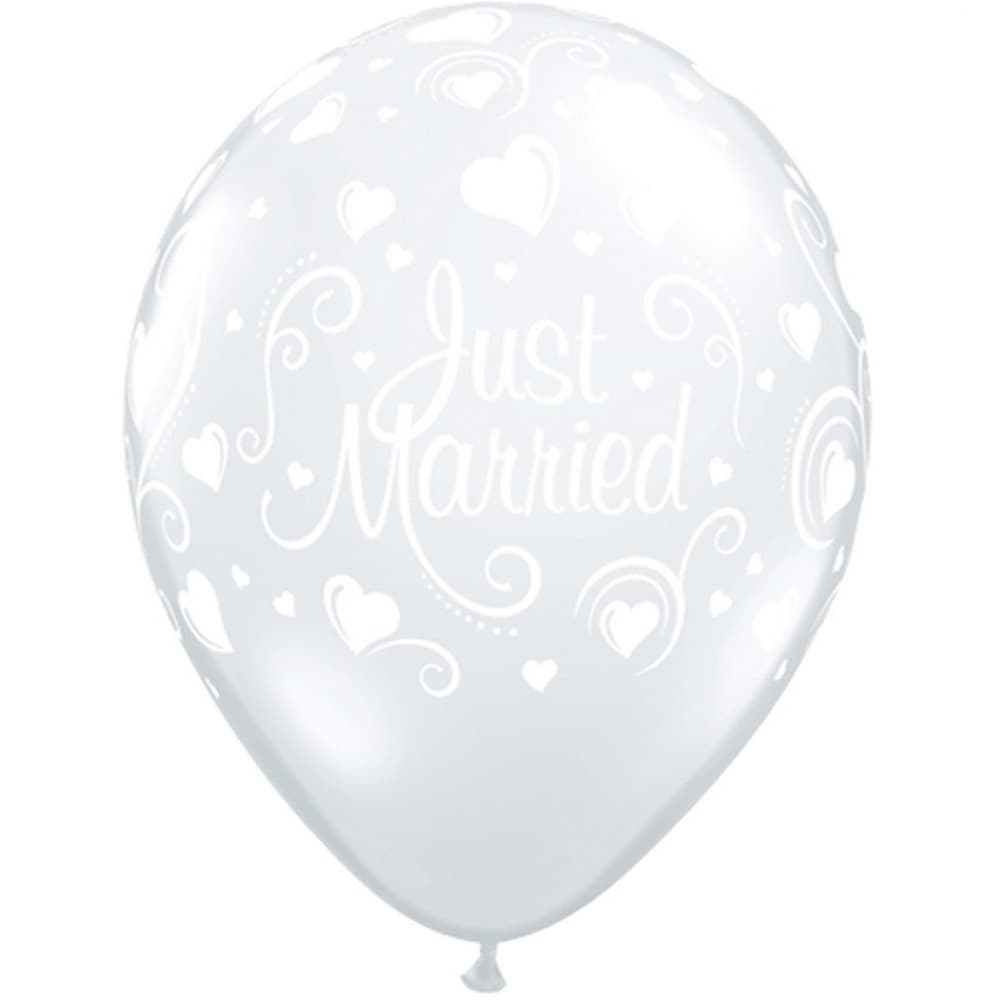 Qualatex Latex Just Married Balloon (Pack of 50)