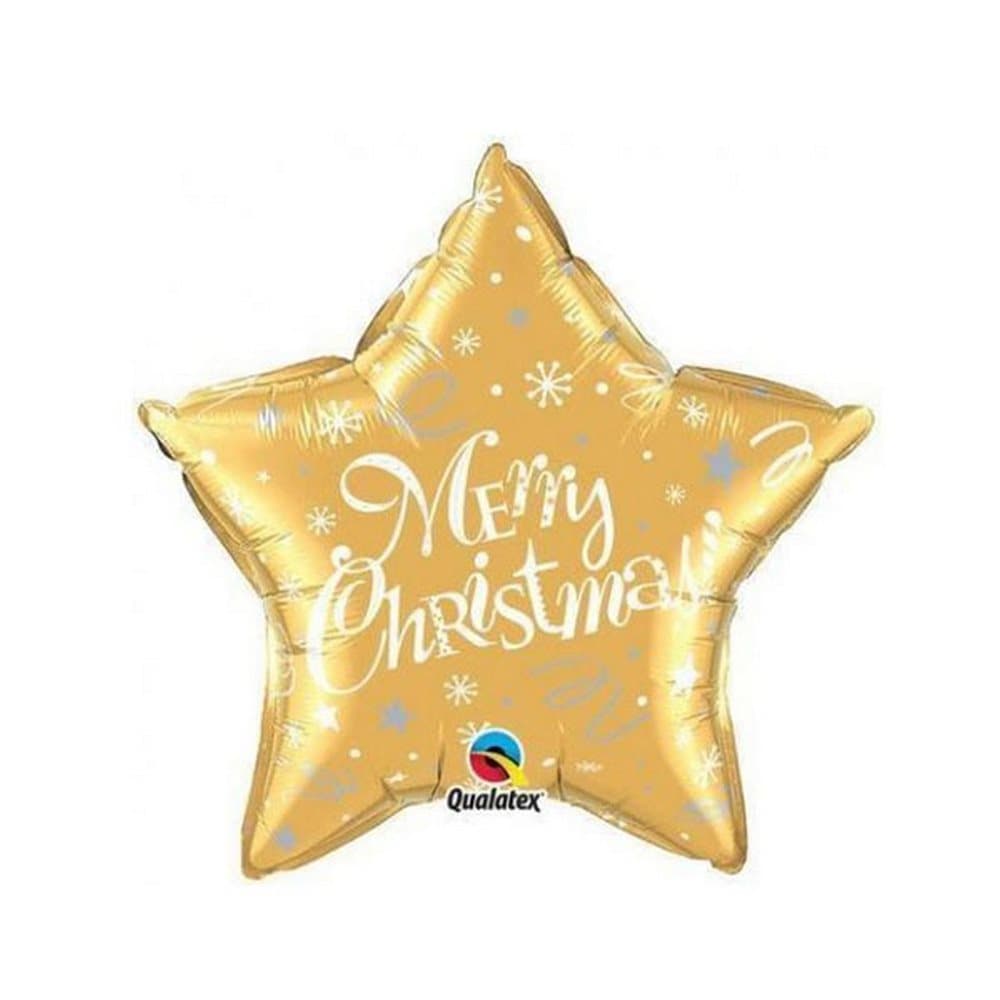 Qualatex Star Shaped Merry Christmas Balloon