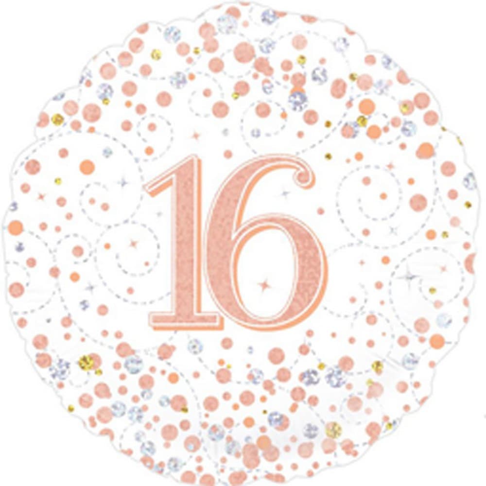 Oaktree Sparkling 16 Fizz Birthday Round Foil Balloon