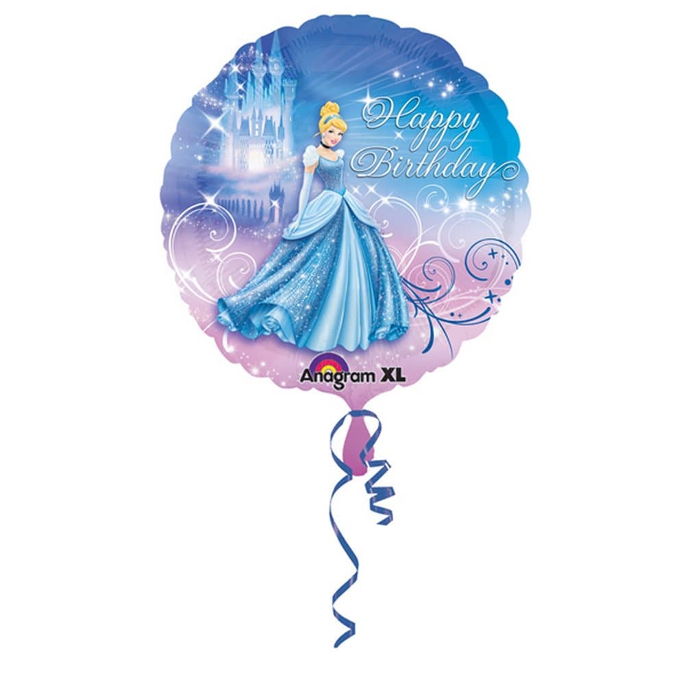 Amscan 18 Inch Disney Cinderella Happy Birthday Circular Foil Balloon