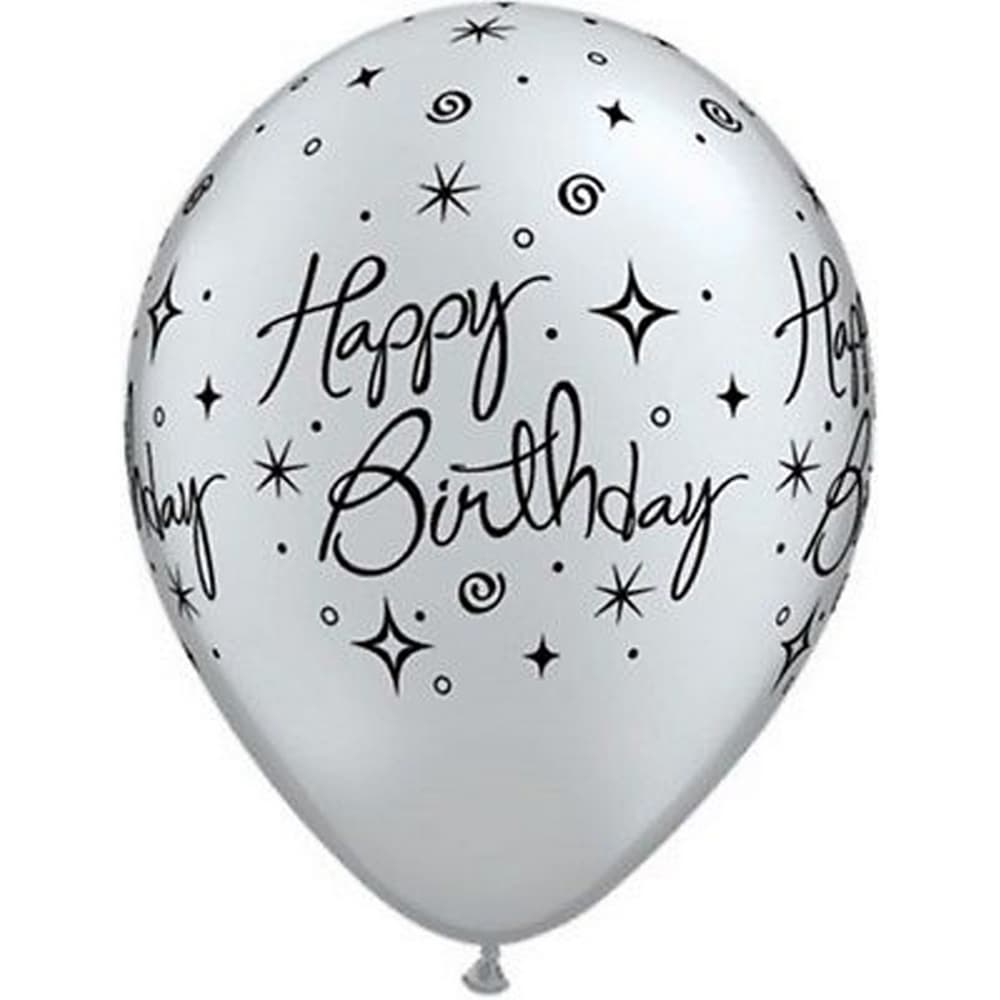 Qualatex Happy Birthday Sparkles and Swirls Latex Balloons 11in