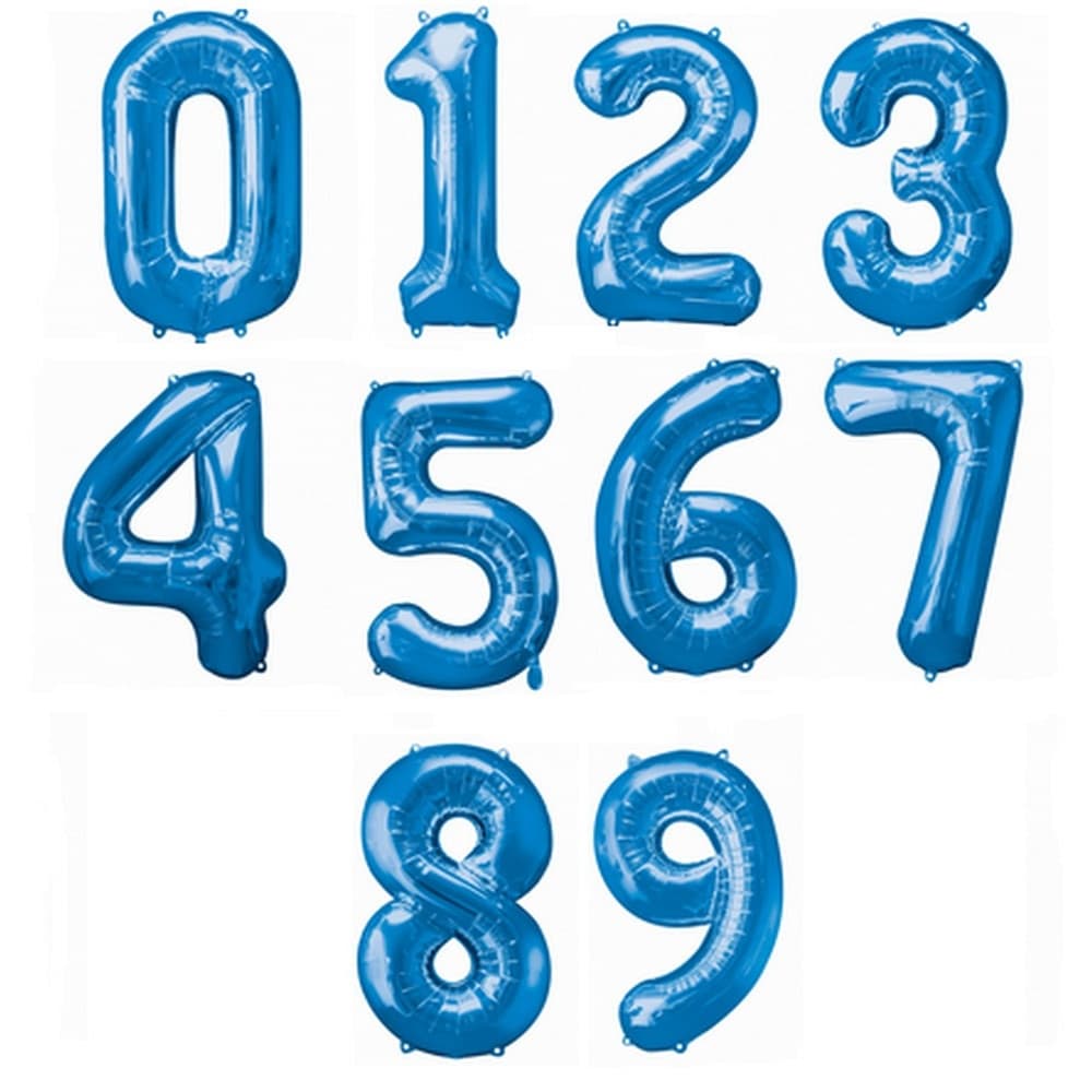 Amscan Supershape Blue Number Balloons
