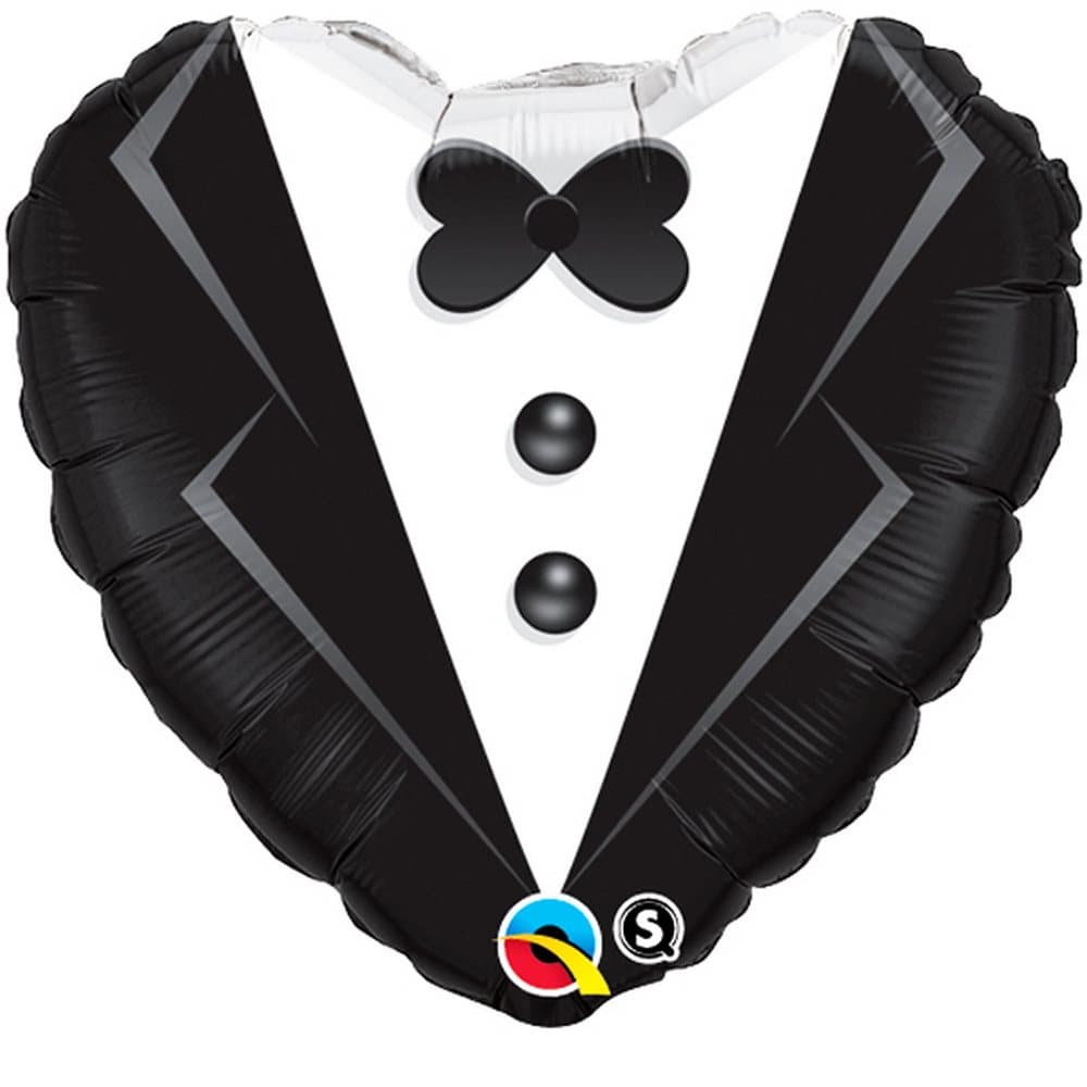 Qualatex 18 Inch Heart-Shaped Groom Wedding Tuxedo Foil Balloon