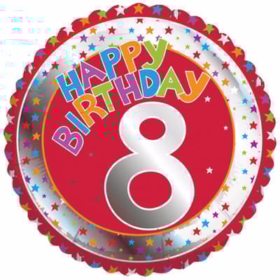 Creative Party Happy 8th Birthday Milestone Balloon