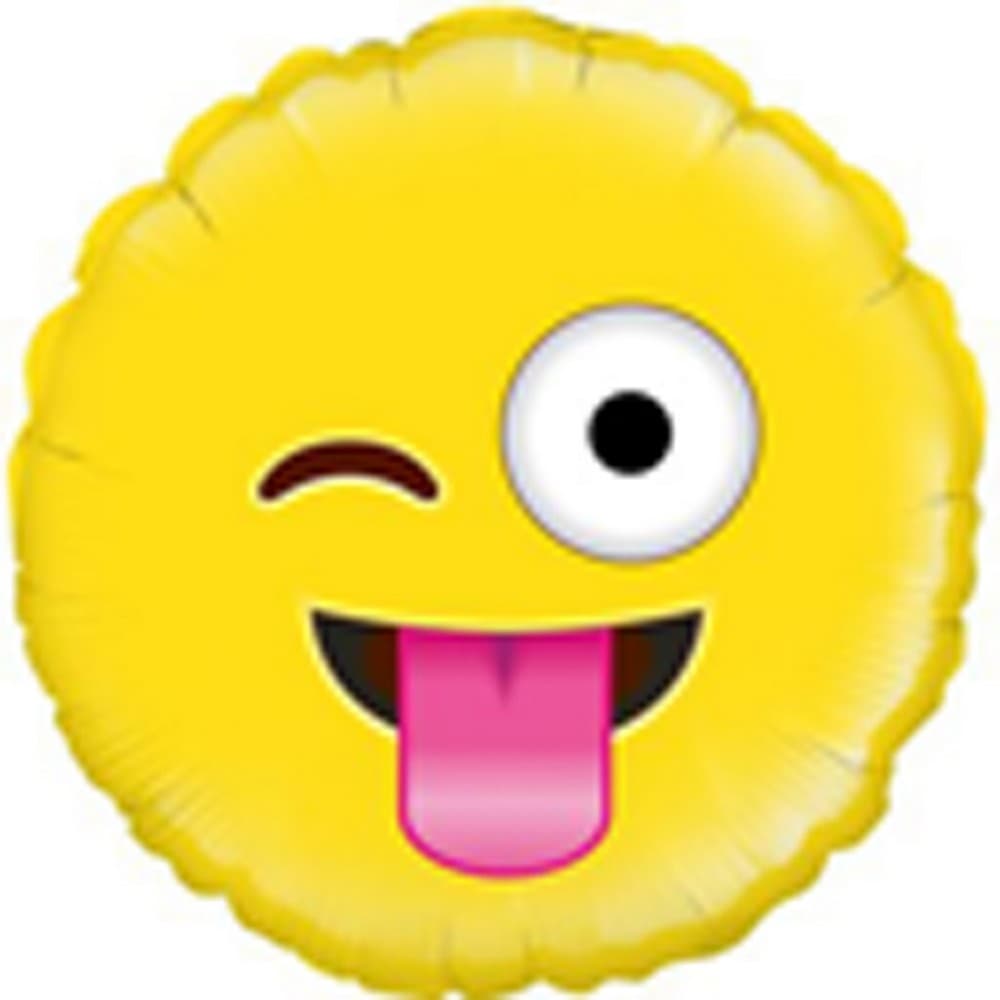 Oaktree Betallic 18 Inch Foil Crazy Emoji Balloon