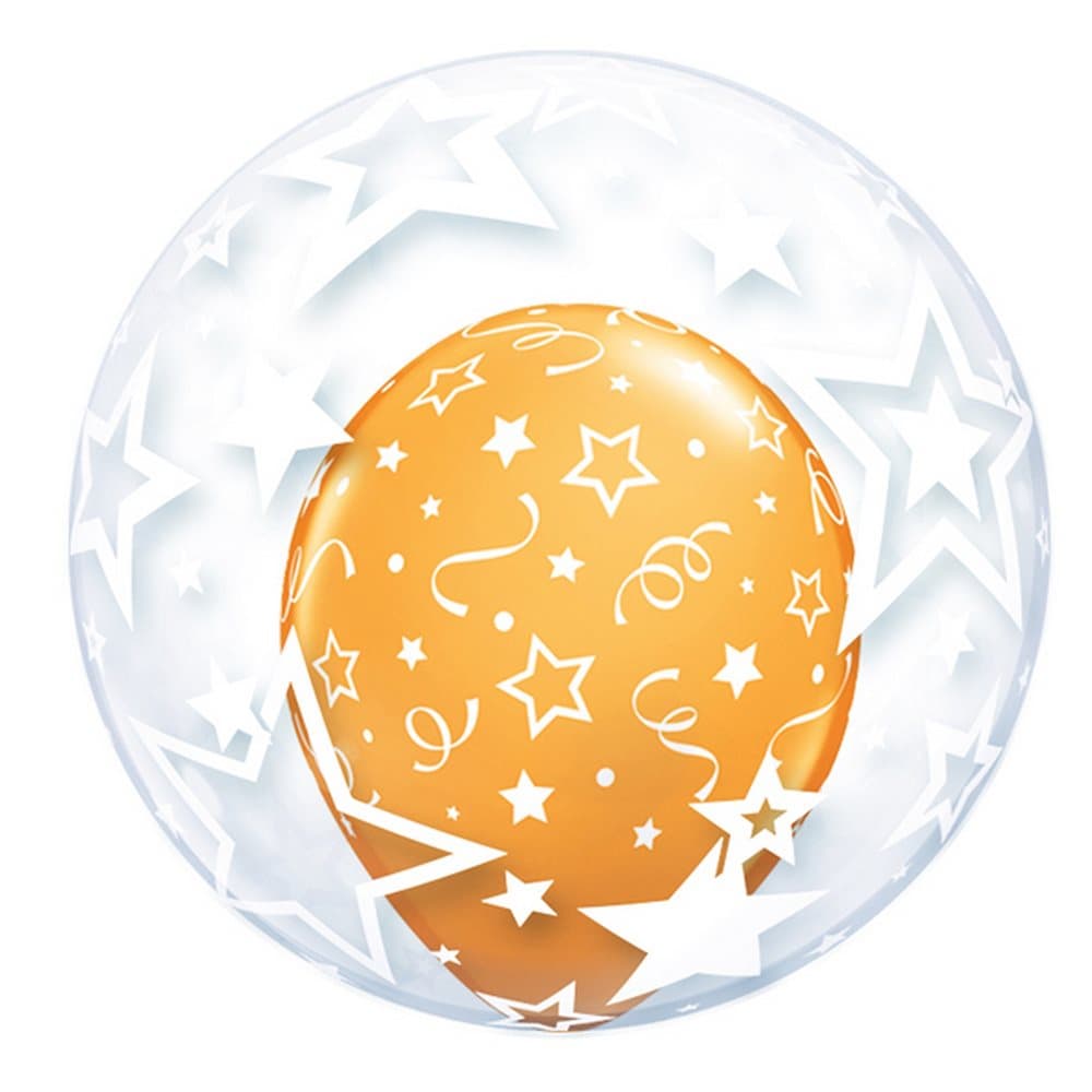 Qualatex 24 Inch Single Stylish Star Pattern Bubble Balloon