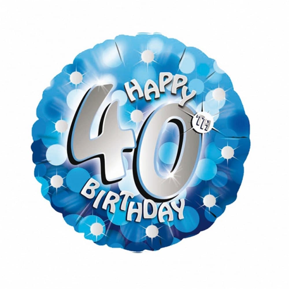 Amscan 18 Inch Blue Happy 40th Birthday Circular Foil Balloon