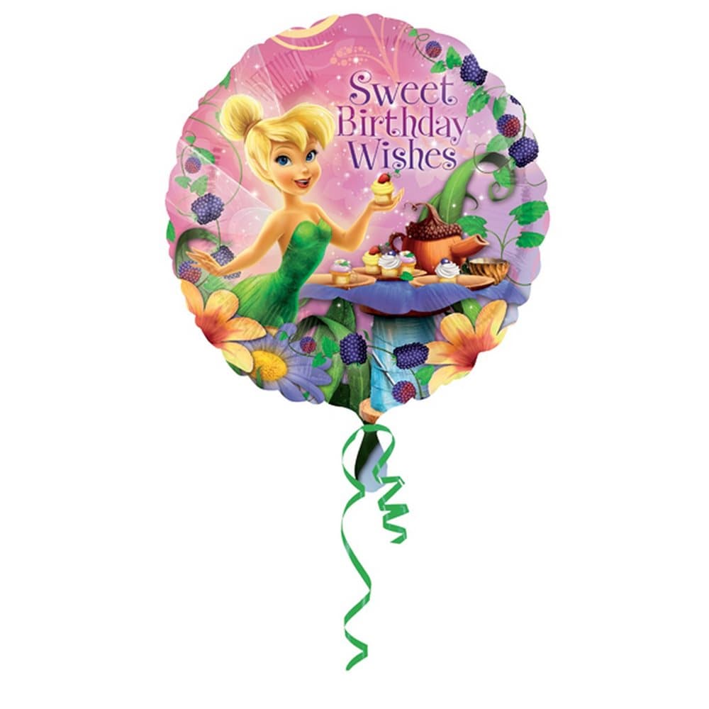 Amscan 18 Inch Disney Tinker Bell Happy Birthday Circular Foil Balloon