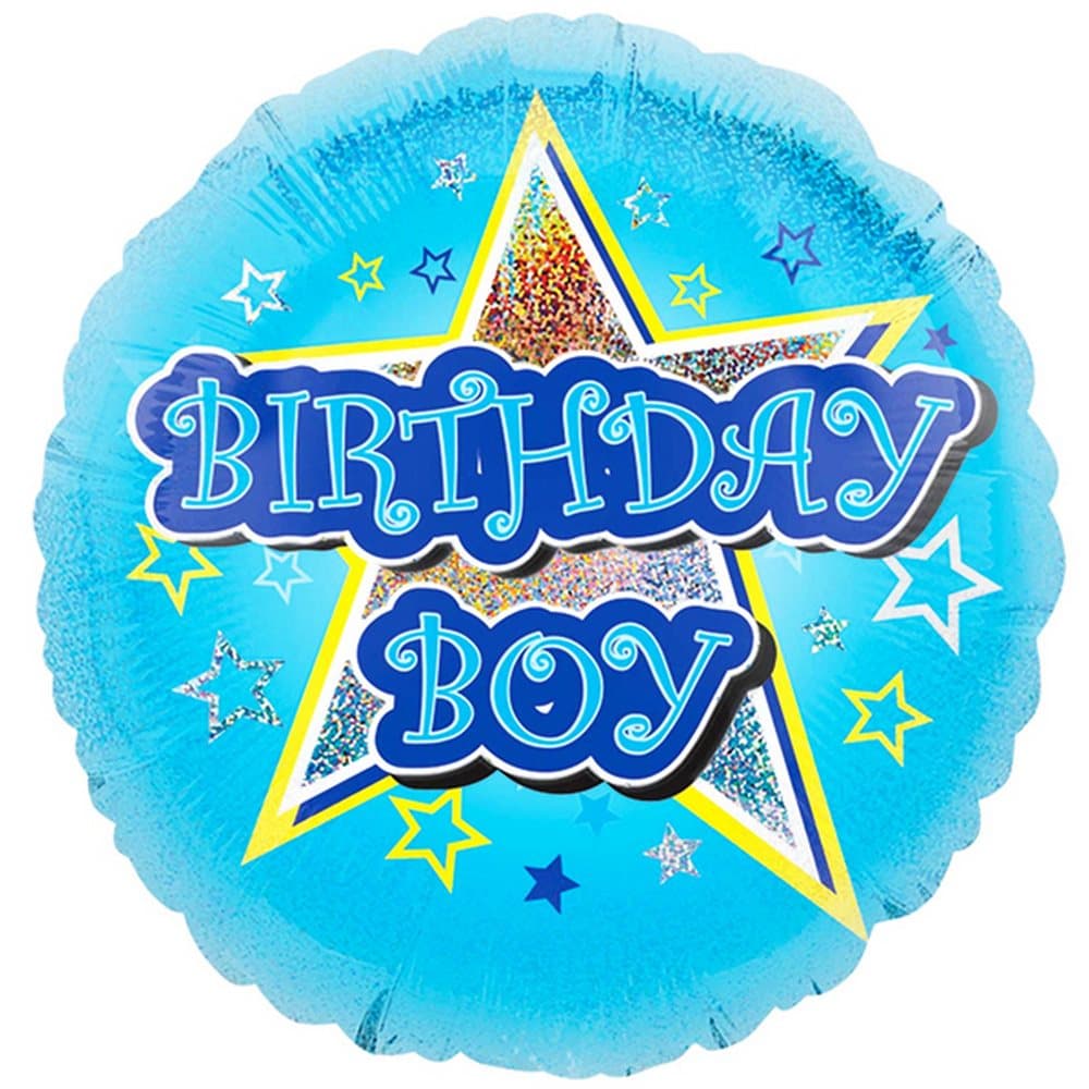 Anagram 18 Inch Blue Star Birthday Boy Circle Foil Balloon