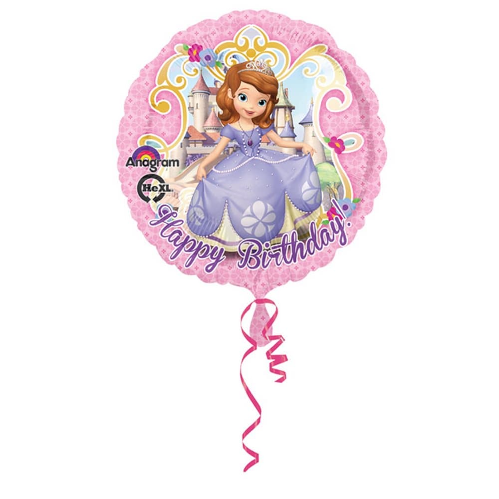 Amscan 18 Inch Disney Sofia The First Happy Birthday Circular Foil Balloon