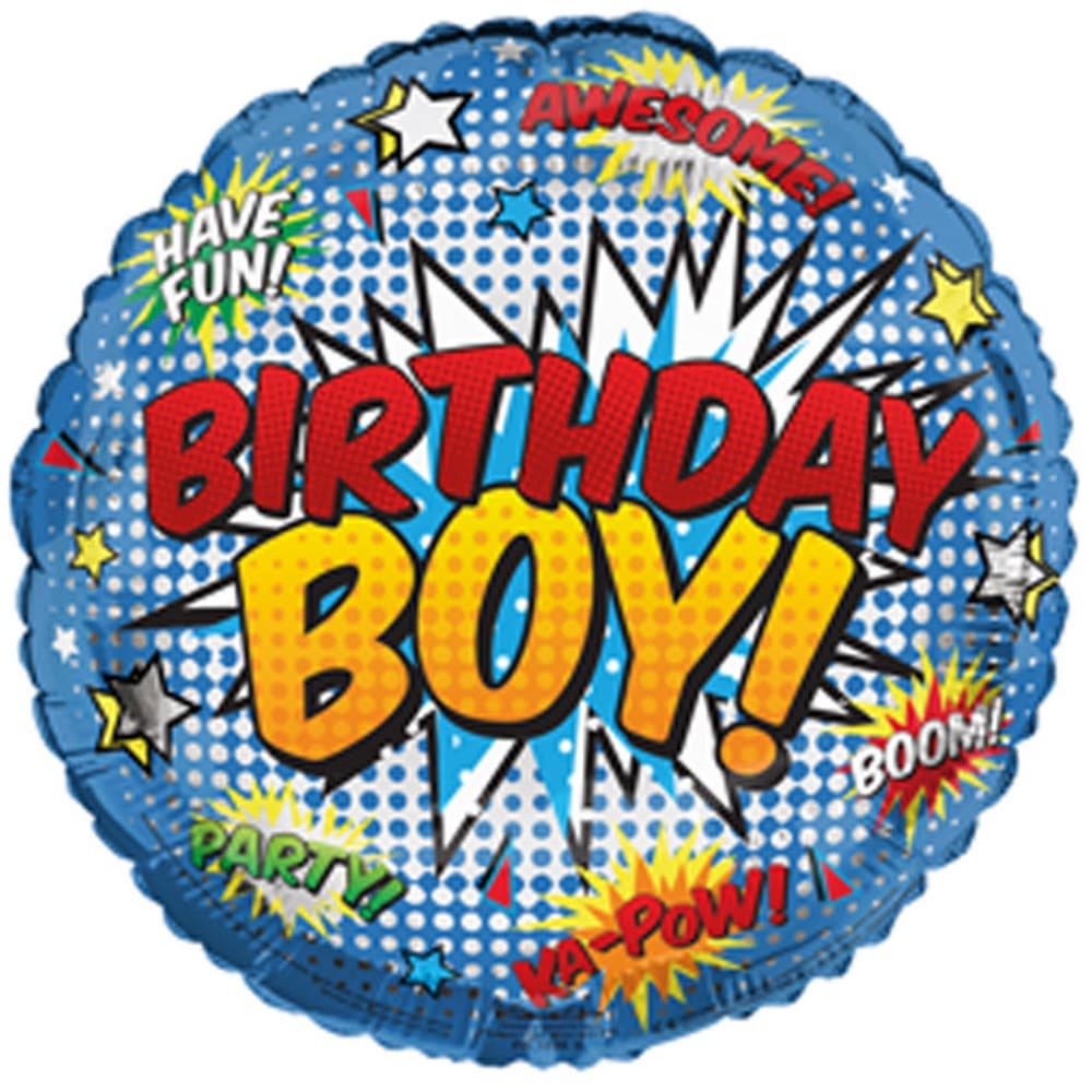 Simon Elvin 18 Inch Birthday Boy Blast Round Foil Balloon