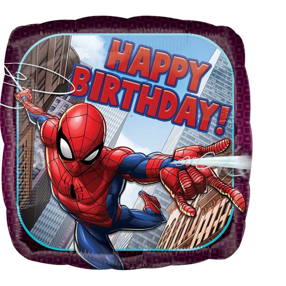 Spider-Man 18in Square Birthday Foil Balloon