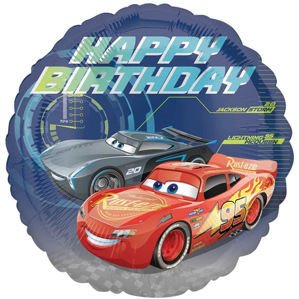 Anagram Disney Cars 3 18 Inch Happy Birthday Circle Foil Balloon