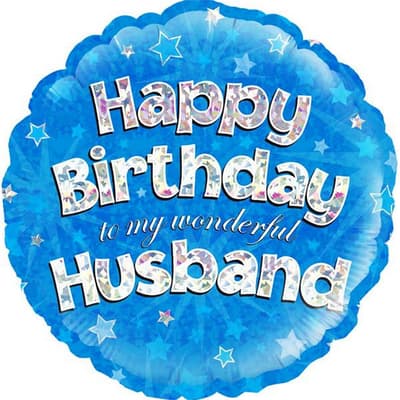 Oaktree 18 Inch Circle Happy Birthday Husband Foil Balloon