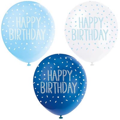 Unique Party 12 Inch Pearlised Birthday Latex Balloons (Pack Of 5)