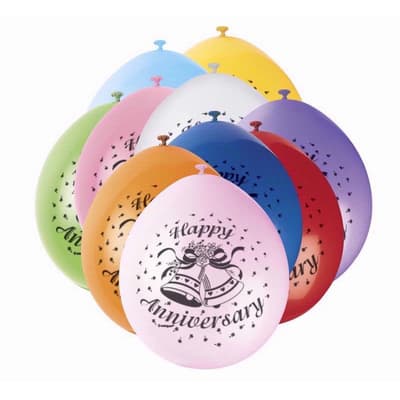 Unique Party Happy Anniversary Balloons (paket med 10)