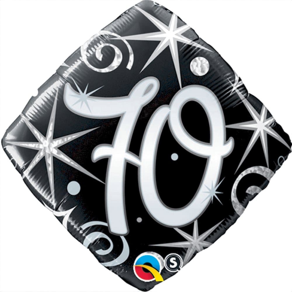 Qualatex 18 Inch Sparkles & Swirls Diamond Shaped Age 70 Foil Balloon