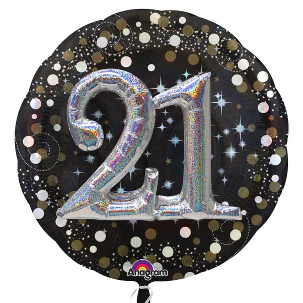 Anagram Supershape Sparkling 21st Birthday Balloon