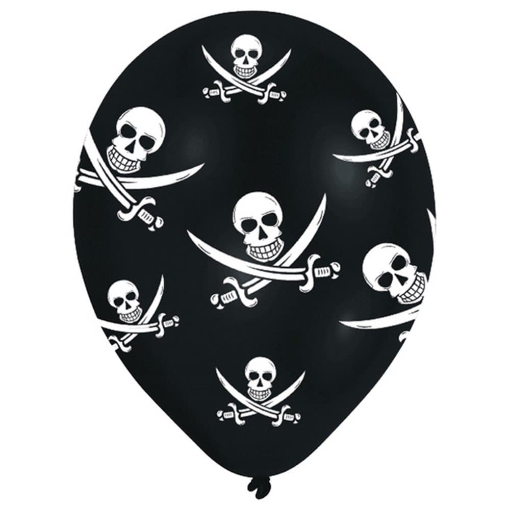 Amscan Jolly Roger/Pirate Latex Balloons (Pack Of 6)