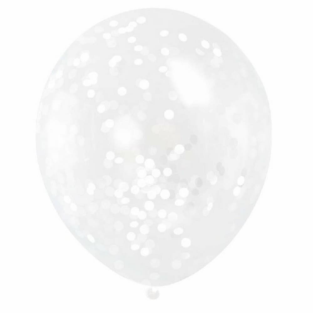 Unique Party 12 Inch Balloons & Confetti (Pack of 6)