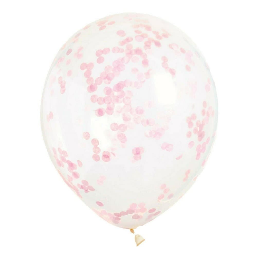Unique Party 12 Inch Balloons & Confetti (Pack of 6)