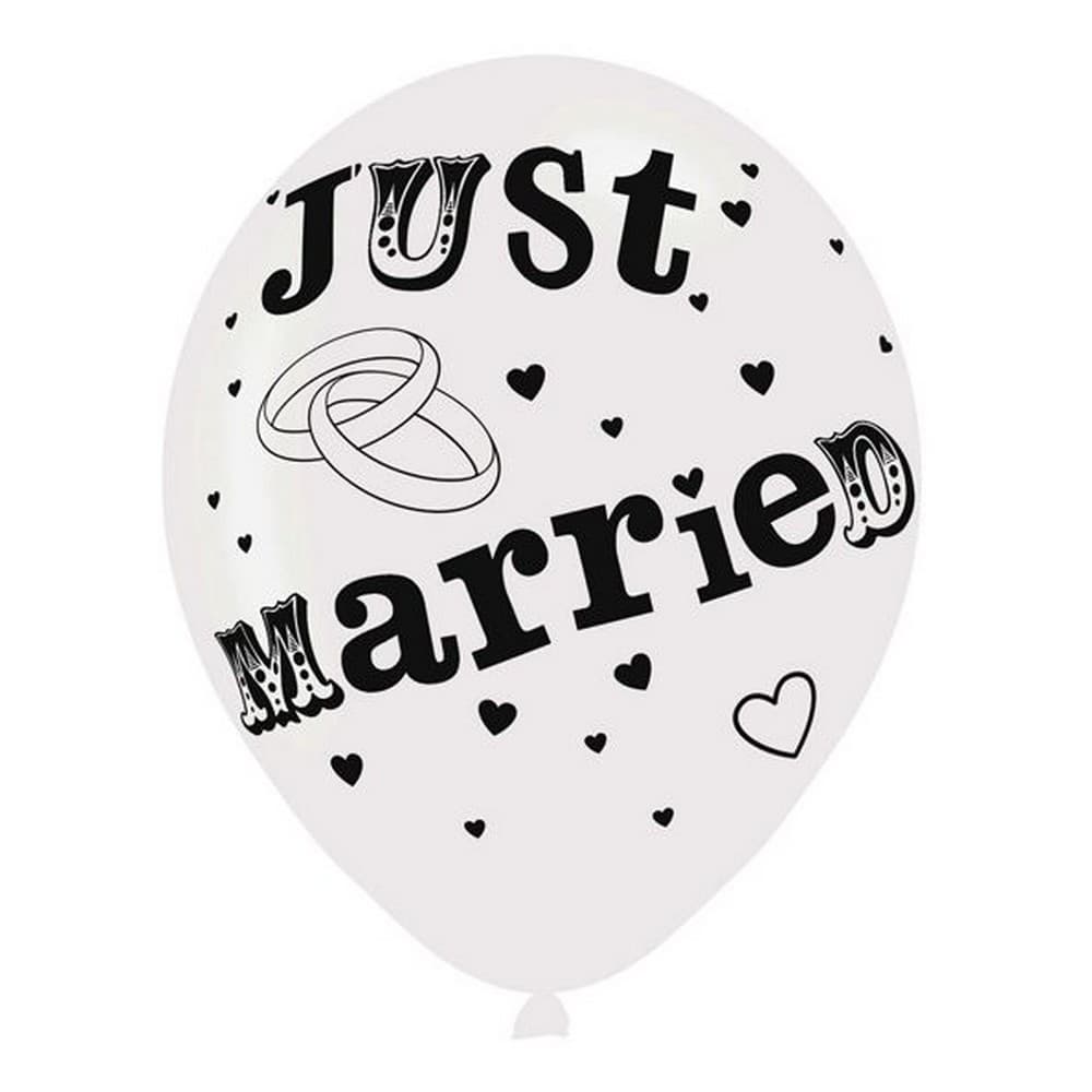 Amscan Just Married 11 Inch Latex Balloons (Pack of 6)