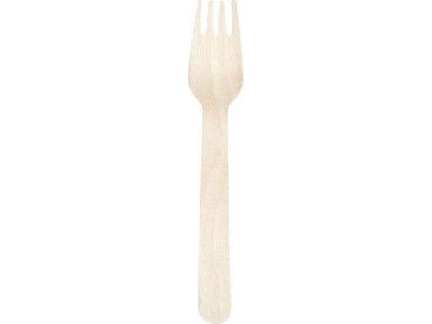 Staples fork disposable biodegradable wooden 100 pieces per package (C22176)