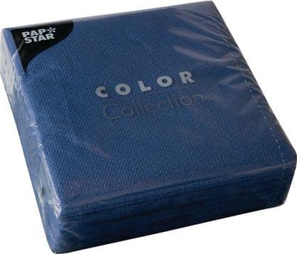 Staples Napkins papstar 1-ply, 1/4 fold 33x33 cm, dark blue 100/p