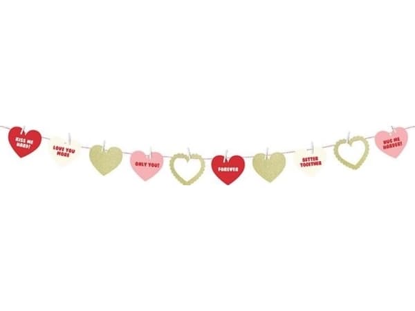 Party Deco Garland Sweet Love, mix, 1.1 m universal