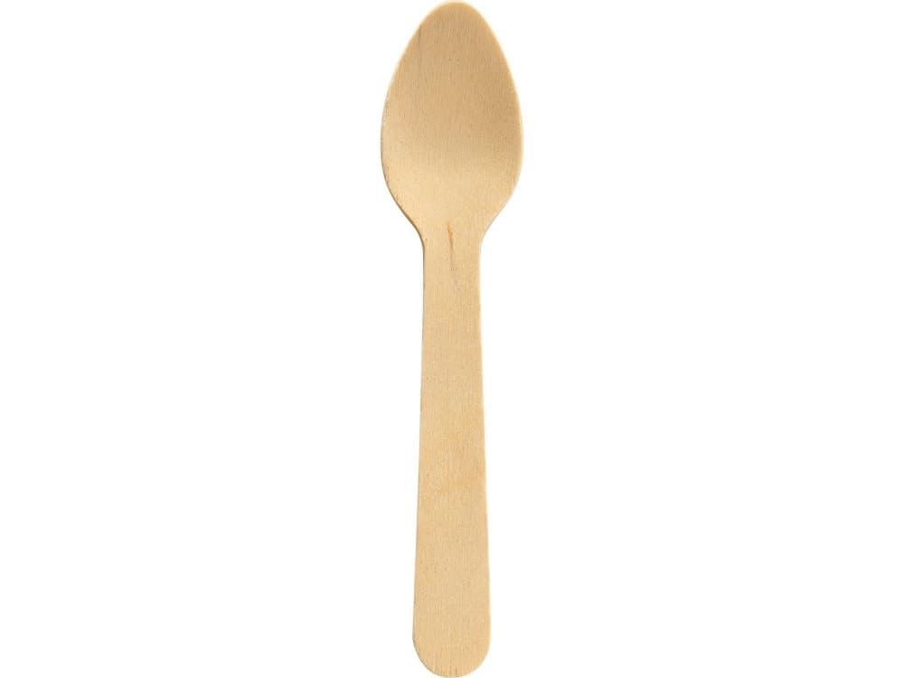 Staples disposable teaspoon biodegradable wooden 100 pieces per package (PP0471)
