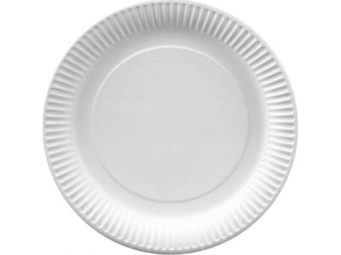 Staples paper plates Papstar Pure round diameter 23cm extra durable, white 100 pieces per pack (PP0422)