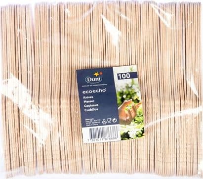 Staples disposable knife biodegradable wooden 100 pieces per package (PP0470)