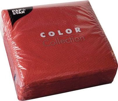 Staples Napkins papstar 1-ply, 1/4 fold 33x33 cm, red 100/p
