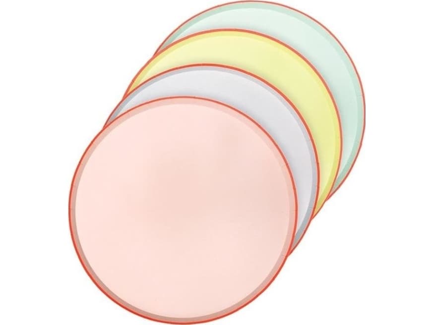 Meri Meri set of 12 paper plates in 4 colors