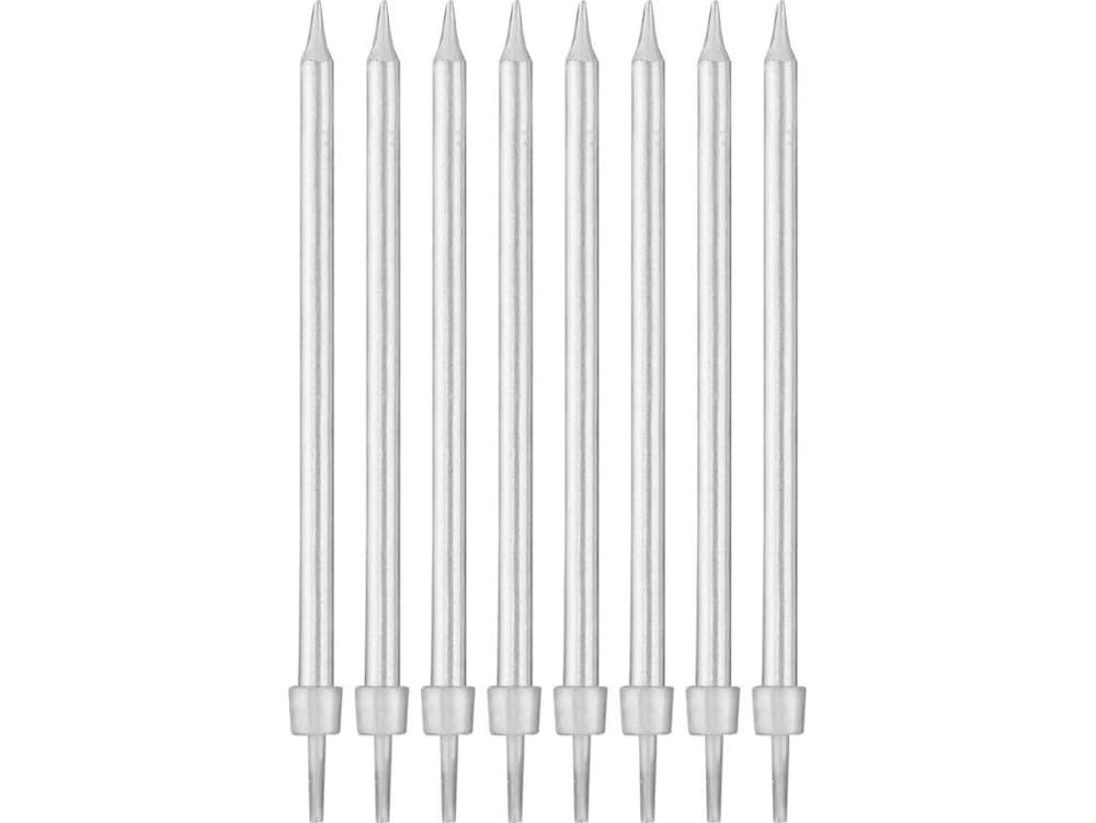 Godan Silver birthday candles - 10 cm - 8 pcs. Universal