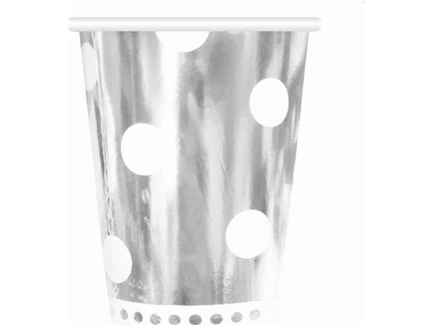 Godan Silver paper cups with white dots - 266 ml - 6 pcs. Universal